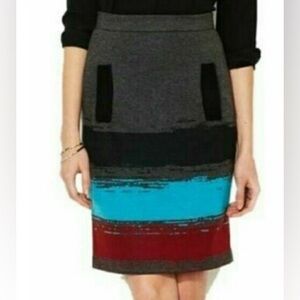 Plenty by Tracy Reese Stylish Gray and Multicolor Women's Skirt
